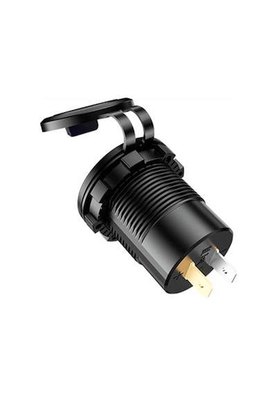 12V Dual USB Araç Şarj Soketi 5V 1A 2.1A Çift USB Ledli Su Geçirmez Şarj Adaptörü Oto