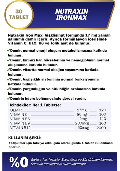 Nutraxin Iron Max 30 Tablet