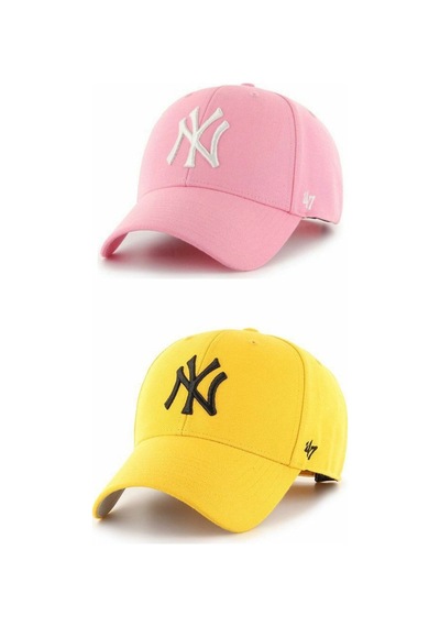 Gyes Spor Ny Şapka Unisex 2'li Takım Arkası Cırtlı Ayarlanabilir Pembe Sari Pembe