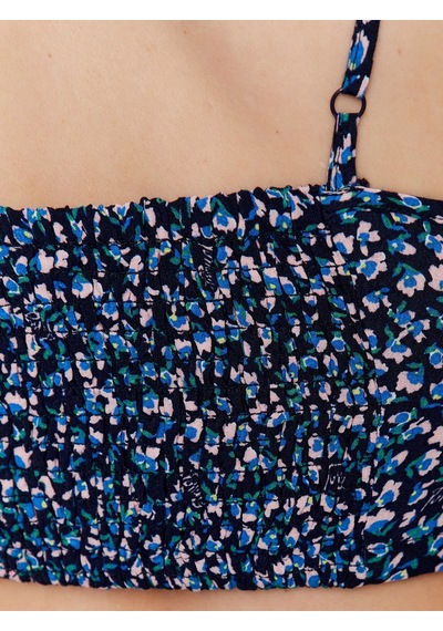 Dıtsy Floral Lace Crop Top Lacivert
