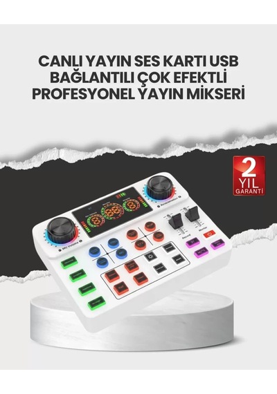Home Çok Efektli Canlı Yayın Ses Mikseri Usb Ve Kablosuz Uyumlu