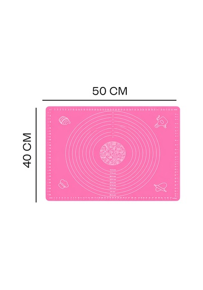 Silikon Hamur Açma Yoğurma Matı Skalalı Kaymaz Yapışmaz Kolay Temizlenebilir 40x50 Cm Kırmızı