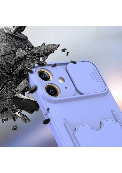 Apple Uyumlu iPhone 12 Kılıf Zore Kartix Kartlık Bölmeli Kılıf