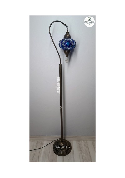 El Yapımı Otantik Mozaik Dekoratif Modern Lambader Büyük Camlı Lacivert - 853141666 Diğer