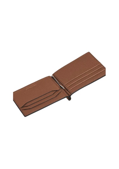 Mont Blanc Montblanc Grain Deri Para Klipsli 6 Bölmeli Cüzdan 221400 Kahverengi