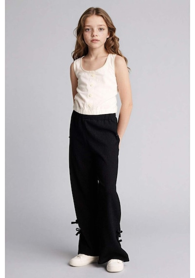 Defacto Wıde Leg Pantolon Kız Çocuk G8388a826smbk81 Siyah-bk81