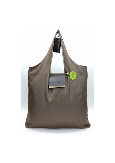 Kapsül Çanta Omuz Çantası Alışveriş Çantası Shopping Bag İnce Paraşüt Kumaş Kahverengi