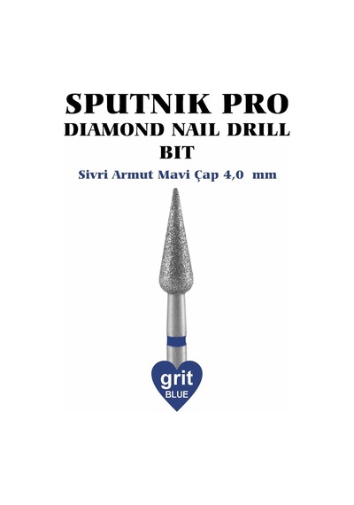 Elmas Sivri Armut Freze Mavi Çap 4,0mm