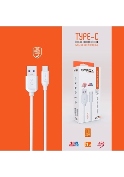 Zuidid 3,0 Amper 18W 1 Metre Hızlı Şarj Kablosu