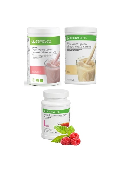 Herbalife Unisex 1 Adet Vanilya Shake 1 Adet Ahududu Beyaz Çikolatalı Shake Ve 1 Adet Ahududu 50 Gr Çay