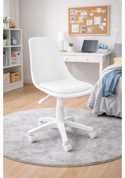 Royalyat Nova Beyaz Çalışma Sandalyesi-ergonomik Ofis Koltuğu, Ayarlanabilir Yükseklik, Tekerlekli, Minderli Royalyat Nova Beyaz Çalışma Sandalyesi-ergonomik Ofis Koltuğu, Ayarlanabilir Yükseklik, Tekerlekli, Minderli