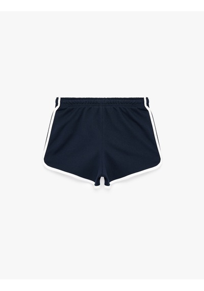 Koton Slim Fit Beli Bağcıklı Biyeli Mini Şort Lacivert 6sal40105ık