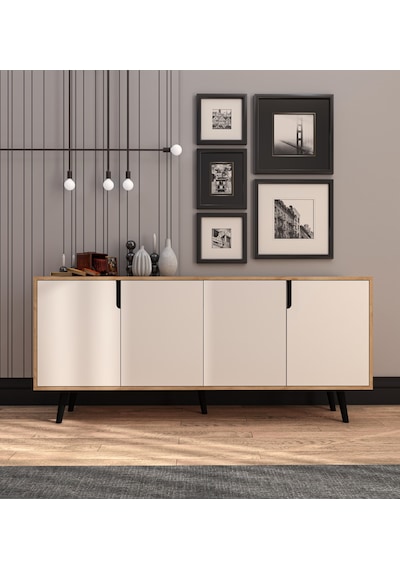 Latina Modern Konsol 180 Cm Safir Meşe - Beyaz Latina Modern Konsol 180 Cm Safir Meşe - Beyaz