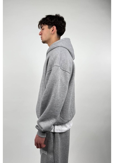 Zaee Basic Oversize Hoodie Gümüş Gri