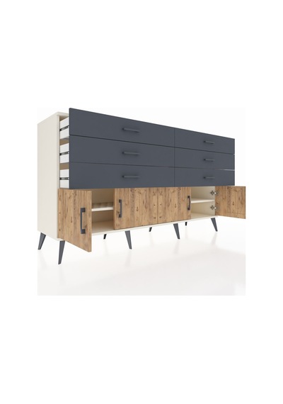 Hyperion Konsol 2 Raflı 6 Çekmeceli 4 Kapaklı 176x44x99 Aytaşı-ça Aytaşı-çam/antrasit Hyperion Konsol 2 Raflı 6 Çekmeceli 4 Kapaklı 176x44x99 Aytaşı-ça Aytaşı-çam/antrasit
