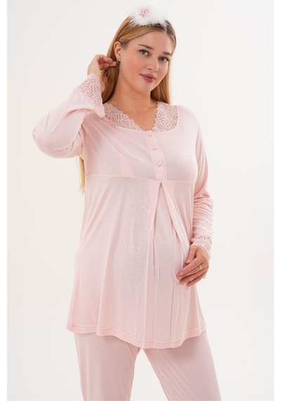 Mecit Pijama Mecit 5808 Bayan Pudra Hamile Lohusa Pijama Takımı