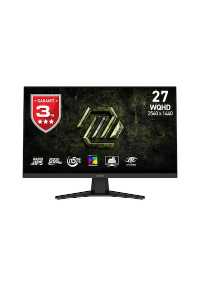 Msı Mag 274qf E20 27 2560x1440 Wqhd 200hz 0.5ms Hdmı Dp Vesa Display Hdr 400 Amd Freesync Premium Rapid Ips Gaming Monitör