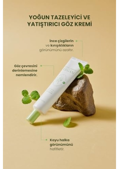 Doğal İçerikli Koyu Halka Ve Yaşlanma Karşıtı Nemlendirici Vegan Göz Bakım Kremi 30 Mililitre