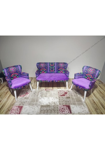 Azra Mobilya Çay Seti Oturma Grubu Oturma Takımı Koltuk Takımı Ahşap Mobilya Takımı Balkon Bahçe Mobilyası Etnik Desen Mor Azra Mobilya Çay Seti Oturma Grubu Oturma Takımı Koltuk Takımı Ahşap Mobilya Takımı Balkon Bahçe Mobilyası Etnik Desen Mor