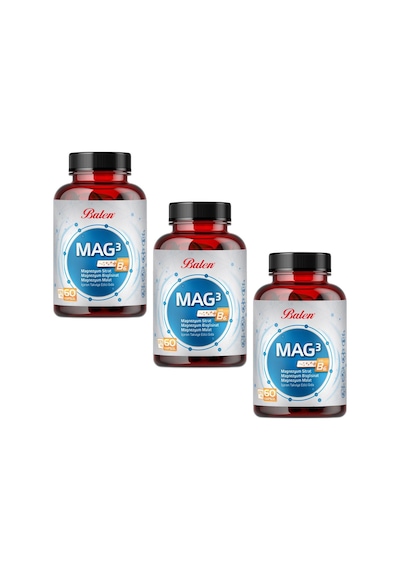 Balen Mag 3 Magnezyum Sitrat Bisglisinat Malat 679 Mg Takviye Edici Gıda 3 x 60 Kapsül