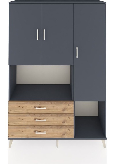 Hyperion Dolap 6 Raflı 3 Çekmeceli 3 Kapaklı 132x44x195 Antrasit-antrasit/çam Antrasıt/atlas Çam Hyperion Dolap 6 Raflı 3 Çekmeceli 3 Kapaklı 132x44x195 Antrasit-antrasit/çam Antrasıt/atlas Çam