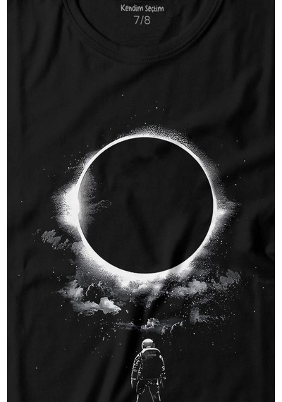 Kendim Seçtim Ay Üzerinde Kara Delik Dünyaya Abkan Astronot Cosmos Baskılı Tişört Çocuk T-shirt 001