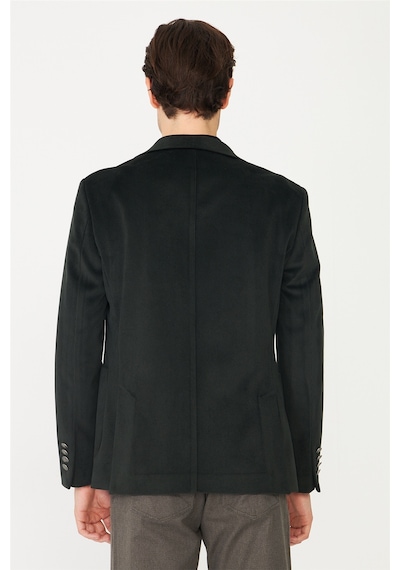 Koyu Gri Fitilli Kadife Slim Fit Blazer Ceket Füme Koyu Gri Fitilli Kadife Slim Fit Blazer Ceket Füme