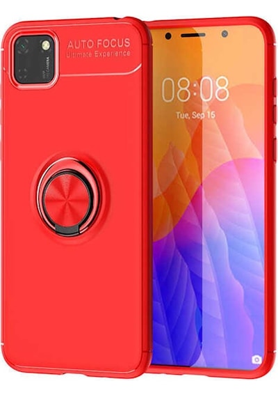 Huawei Y5P Kilif Yüzüklü Tam Korumali Silikon Kapak 442390708