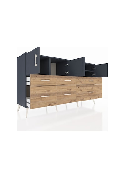 Kronos Konsol 4 Raflı 6 Çekmeceli 4 Kapaklı 176x59x99 Antrasit-an Antrasit-antrasit/çam Kronos Konsol 4 Raflı 6 Çekmeceli 4 Kapaklı 176x59x99 Antrasit-an Antrasit-antrasit/çam