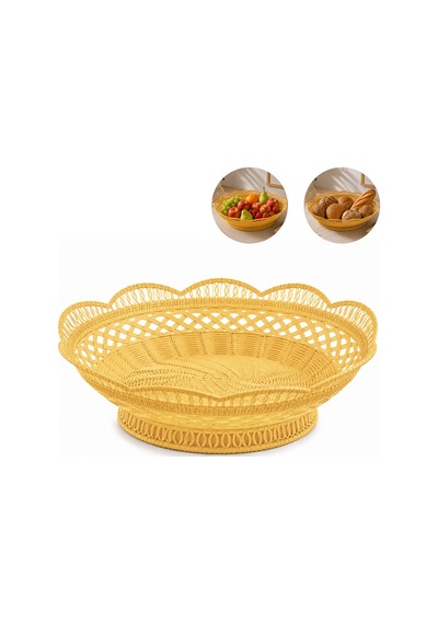 Plastik Dantel Desenli Ekmek, Meyve Sepeti-418 Sarı