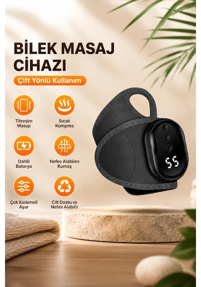 Auhma Amg40 Şarj Edilebilir Akıllı Isıtmalı Masaj Aleti 3 Kademeli Titreşim & 5 Kademeli Isı Ayarlı Gri