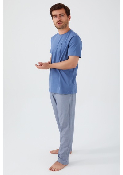 Eros Arnetta 2539 Kısa Kol Erkek Pijama Takım Okyanus Mavi