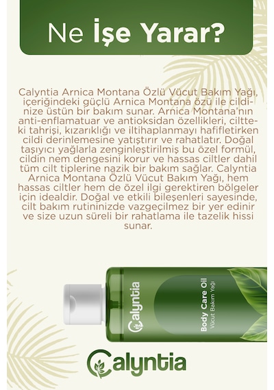 Calyntia  Vücut Bakim Yağı, Arnika Montana Özlü Dogal Vücut Bakim Yagi 100 Ml