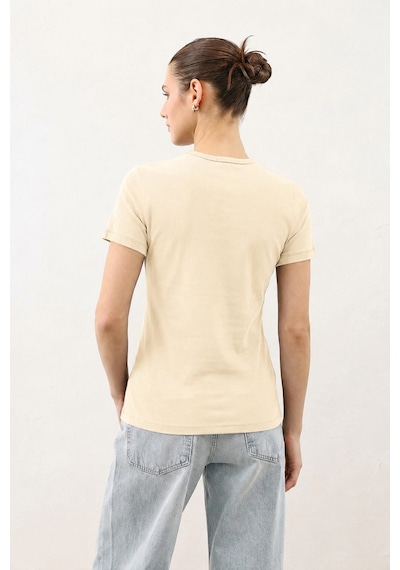 Antioch Kadın Basic T-shirt Ekru
