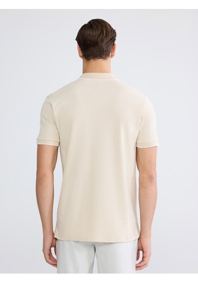 Lcwaıkıkı Classic Bej Polo Yaka Desenli Pike Erkek Tişört