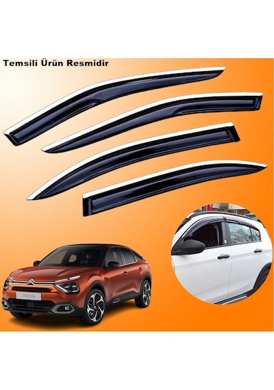 Citroen C4 Mügen Cam Rüzgarlığı Abs Krom Nikelajlı Cam Rüzgarlığı 2020 Sonrası 4 Lü Set