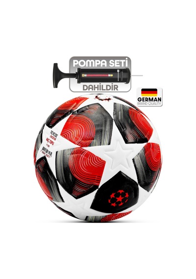Pro-serisi Futbol Topu Şampiyonlar Ligi Lazer Kesim Pompa Dahil Halı Saha Maç Futbol Topu Red 520 Kırmızı