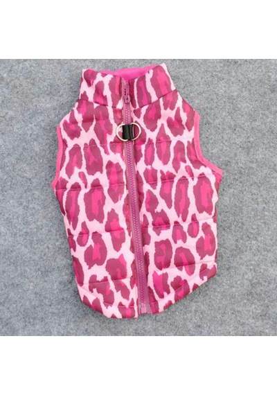 Köpek İçin Pembe Leopar Mont Yağmurluk Pet Kıyafet Su Geçirmez