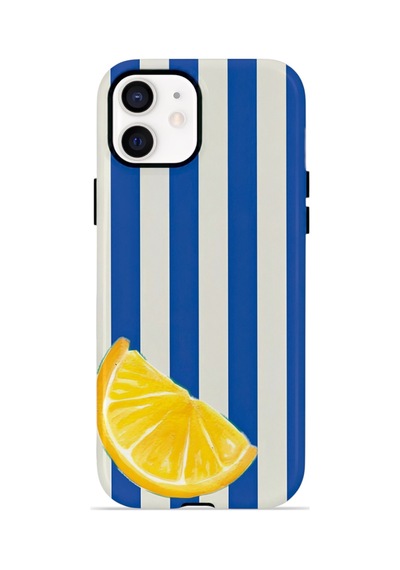 Apple iPhone Uyumlu 11 Vorian Çift Katmanlı Kılıf Lemon Coast Stripe