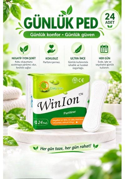 Winion Winalite Pantiliner Günlük Ped Yeşil 24'lü