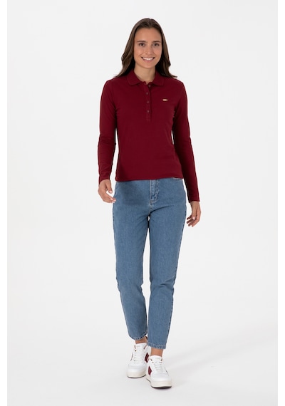 U.S. Polo Assn. Kadın Bordo Basic Polo Yaka Sweatshırt 50313593-VR014