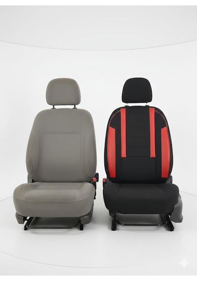 Veloce Siyah Kırmızı Serisi Renault Europa Koltuk Kılıfı Tam Set