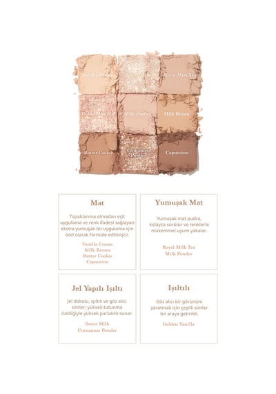 Dasique Mat Ve Işıltılı Renk Seçenekleri Sunan Far Paleti Shadow Palette 07 Milk Latte 07 Milk Latte