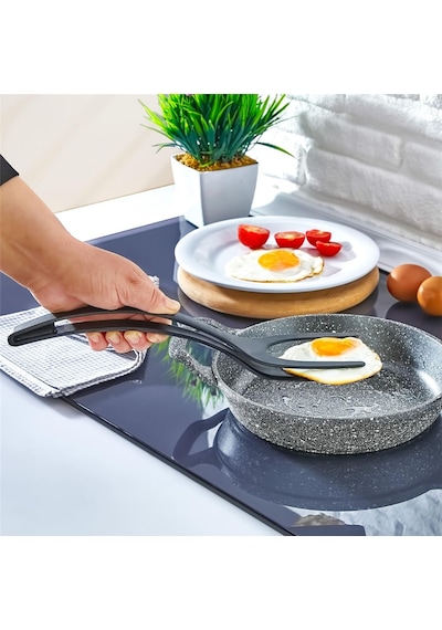 Pratik Yanmaz Yapışmaz Sert Plastik Maşalı Spatula Mutfak Yemek Servis Spatulası Diğer