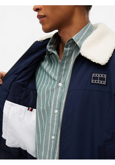Tommy Hilfiger Tjm Flag Avıator Jacket Erkek Mavi Mont - Dm0dm23499
