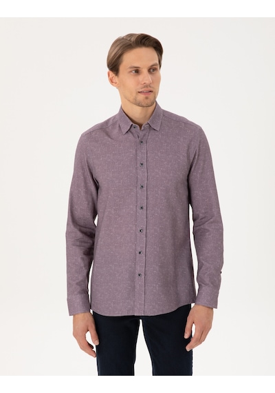Pierre Cardin Erkek Mor Gömlek Desenli 50292282-vr038 Mor
