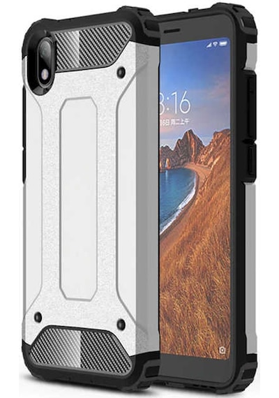 Kilifone - Xiaomi Redmi 9a Uyumlu - Kılıf Çift Katman Koruyucu Crash Military Tank Kılıf - Gri Gri