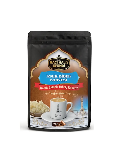 Hacı Halis Efendi İzmir Dibek Kahvesi 200 Gr Damla Sakızlı Yumuşak İçimli Doypack Öğütülmüş