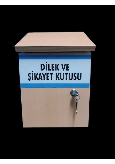 37x24x16 Kilitli Ahşap Dilek Ve Şikayet Posta Kutusu