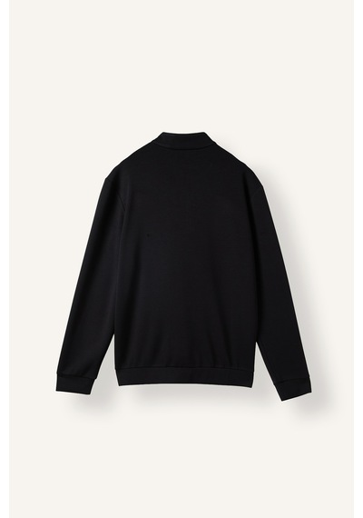Defacto Regular Fit Dik Yaka Yarım Fermuarlı Sweatshirt F2821ax25aubk81 Siyah